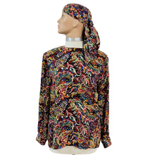Load image into Gallery viewer, Vintage 90s Doncaster Silks Multicolor Paisley Silk Blouse with Matching Scarf 6
