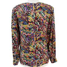 Load image into Gallery viewer, Vintage 90s Doncaster Silks Multicolor Paisley Silk Blouse with Matching Scarf 6
