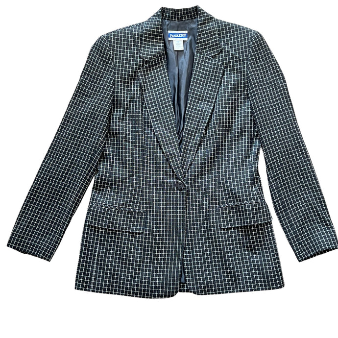 Vintage 90s Pendleton Black Checkered Blazer Size 4