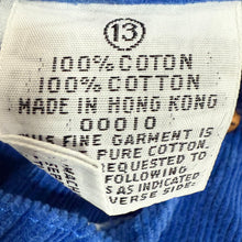 Load image into Gallery viewer, 1980s High Rise Straight Leg Blue Corduroy Pants 100% Cotton Waist 24
