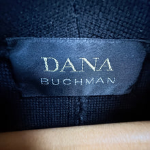 Load image into Gallery viewer, Dana Buchman Black Merino Wool Leather Trim Cardigan Size M Sweater Medium
