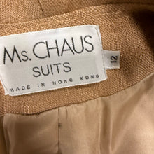 Load image into Gallery viewer, VTG 80s does 60s Flax Rayon Shawl Collar Skirt Suit Set
