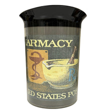 Load image into Gallery viewer, Vintage 70s Thermo Serv Pharmacy Postage Stamp Drinkware Set Pitcher Mugs &amp; Tumblers
