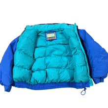 Load image into Gallery viewer, VTG Stratojac Color block 100% Cotton Goose Down Ski Jacket Medium
