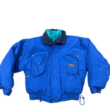 Load image into Gallery viewer, VTG Stratojac Color block 100% Cotton Goose Down Ski Jacket Medium
