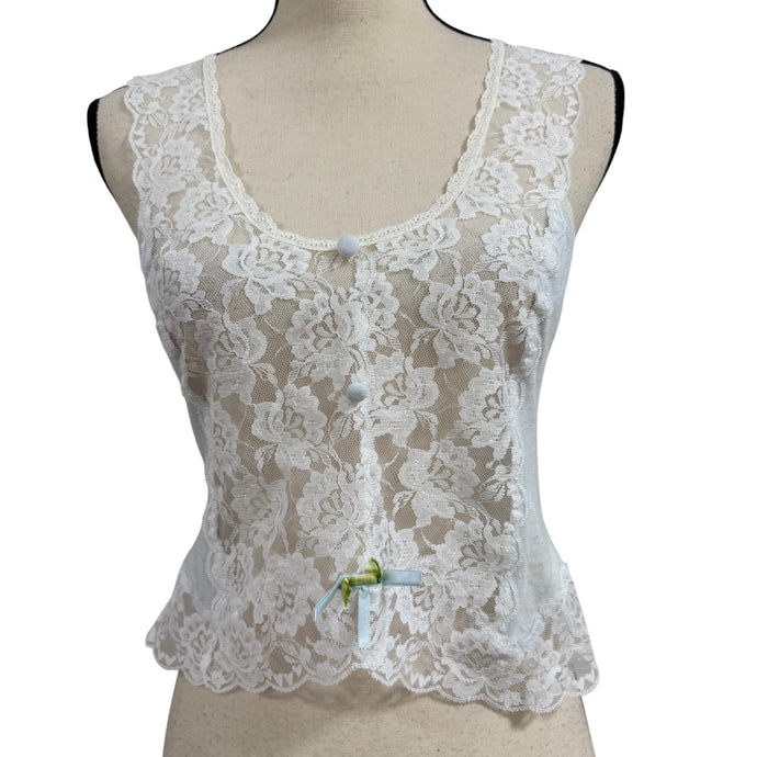 VTG 1970s Lily of France Lace Camisole Top Small