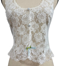 Load image into Gallery viewer, VTG 1970s Lily of France Lace Camisole Top Union Made USA Sleepwear Lingerie Small
