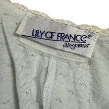 Load image into Gallery viewer, VTG 1970s Lily of France Lace Camisole Top Union Made USA Sleepwear Lingerie Small
