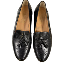 Load image into Gallery viewer, VTG 80s Salvatore Ferragamo Black Leather Tassel Loafers 10D
