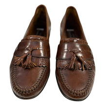Load image into Gallery viewer, VTG 80s Johnston &amp; Murphy Brown Leather Tassel Loafers Size 10.5
