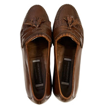 Load image into Gallery viewer, VTG 80s Johnston &amp; Murphy Brown Leather Tassel Loafers Size 10.5
