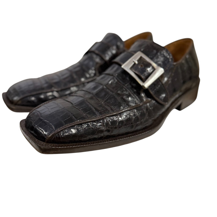 Vintage Genuine Alligator Monk Strap Shoes Size 10.5