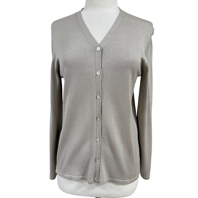 90s Gray Silk Cardigan Size Medium