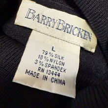 Load image into Gallery viewer, Barry Bricken 90s Minimalist Black Silk Knit Turtleneck Size L
