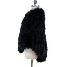Load image into Gallery viewer, Lafayette 148 New York Black Ostrich Feather Style Capelet
