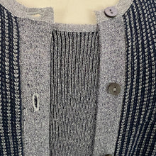 Load image into Gallery viewer, Doncaster Navy Blue Metallic Silver Cardigan Twin Set Size 2W
