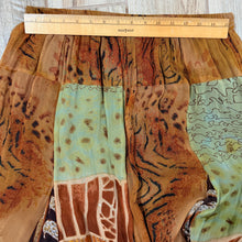 Load image into Gallery viewer, Y2K Tuscan Mom Boho Patchwork Tiger Print Rayon Maxi Skirt Medium

