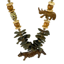Load image into Gallery viewer, Carved Vintage Safari Necklace 29&quot;
