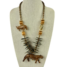 Load image into Gallery viewer, Carved Vintage Safari Necklace 29&quot;
