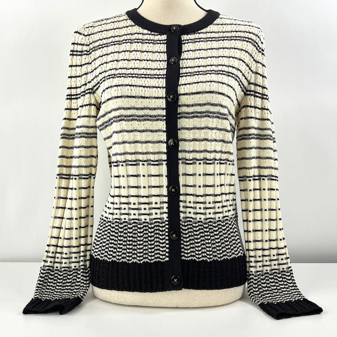 St John Sport Wool Knit Cardigan Sweater Size Small Petite