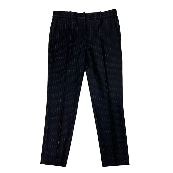 Theory Black Flat Front Wool Trousers Size 4
