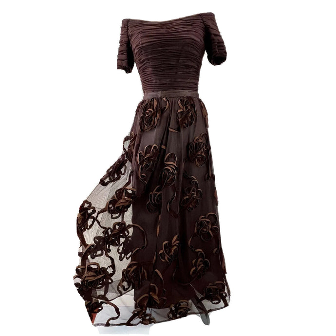 Special Occasion Brown 2 Piece Tulle Gown Size Small
