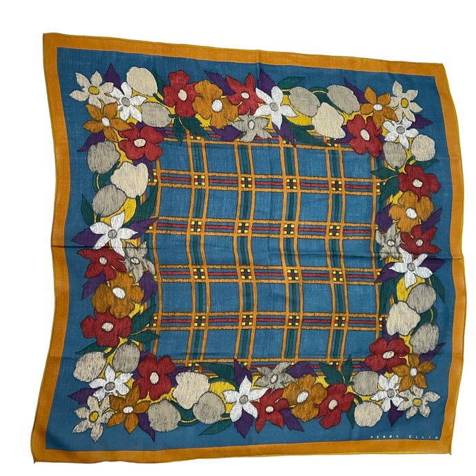 Perry Ellis Floral Wool Shawl 34 x 34