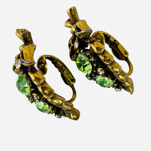 Load image into Gallery viewer, Mid Century Vintage Leaf Clip on Earrings by Coro.  Excellent vintage condition with a strong snap closure.   Processed within 1 business day (not included in shipping carrier’s estimated arrival time). Tracking uploaded immediately upon shipment.
