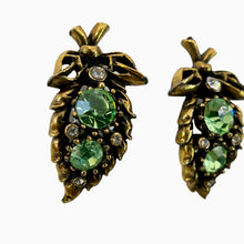 Load image into Gallery viewer, Vintage 60s Coro Leaf Clip on Mid-Century Women&#39;s Earrings 1 1/4&quot;
