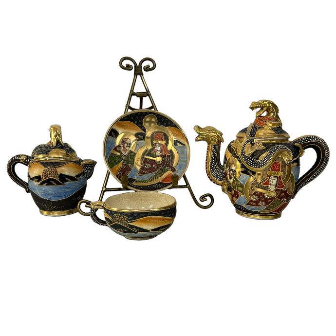 Satsuma Hand Painted Dragon Tea Service for one