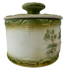 Load image into Gallery viewer, Antique Porcelain Trinket Box with Hand-painted Romantic Couple
