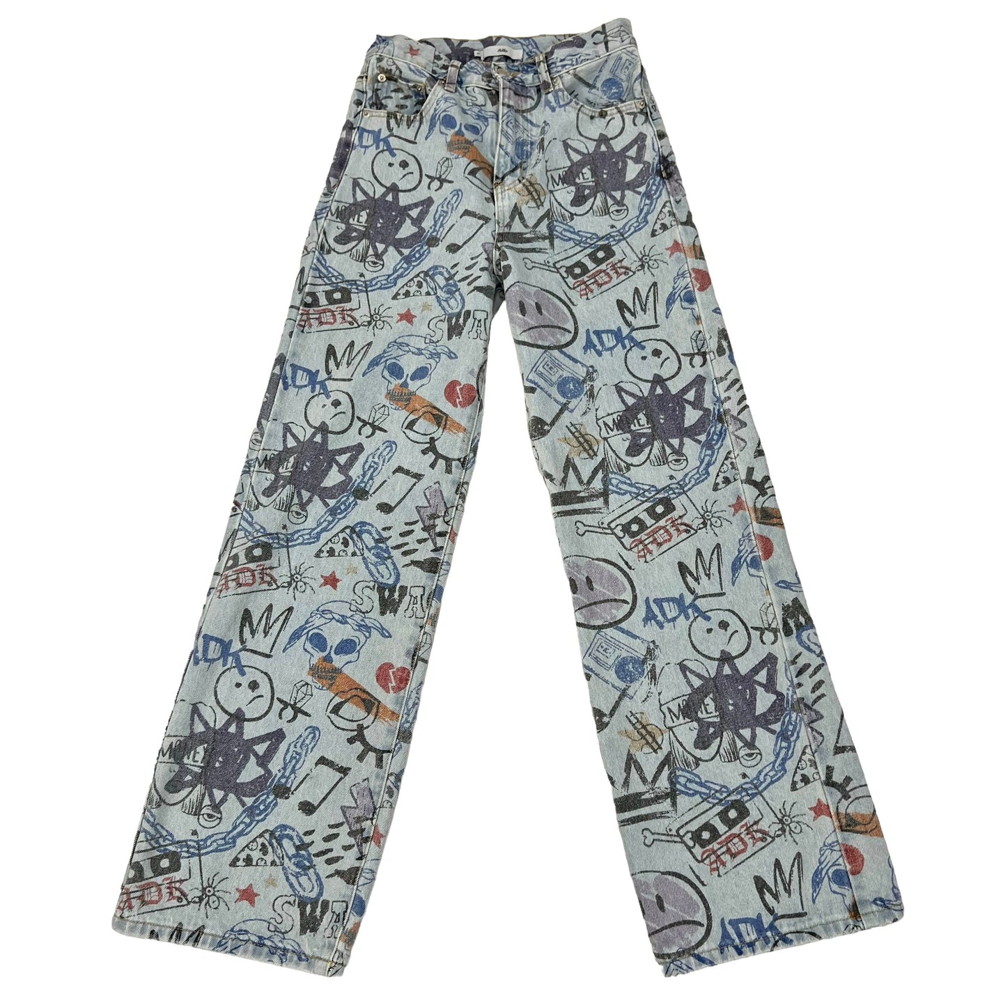 Adika High Waist Baggy Graffiti Denim Jeans Size 26